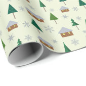 家とモミの木のラッピング紙 ラッピングペーパー (ロールコーナー)