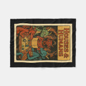 家と人間おもしろいRpgゲーマーおたくゲーミングメン フリースブランケット (正面(横))