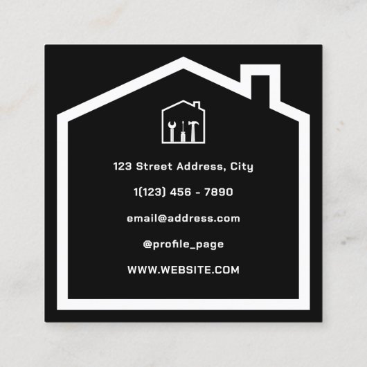 家と道具の便利屋スタイル スクエア名刺 (裏面)