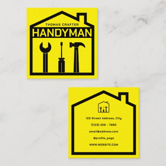 家と道具の便利屋スタイル スクエア名刺 (正面/裏面)