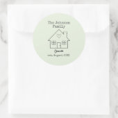 家と鍵ファミリーホームカスタム名 ラウンドシール (バッグ)