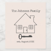 家と鍵ファミリーホームカスタム名 ワインラベル (シングルラベル)