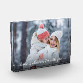 家どこにいても一緒にいる引用文モダン記念 フォトブロック (左)