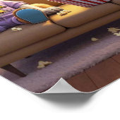 家にいてポップコーンを注文しよう。かわいい犬の漫画を観よう ポスター (角)