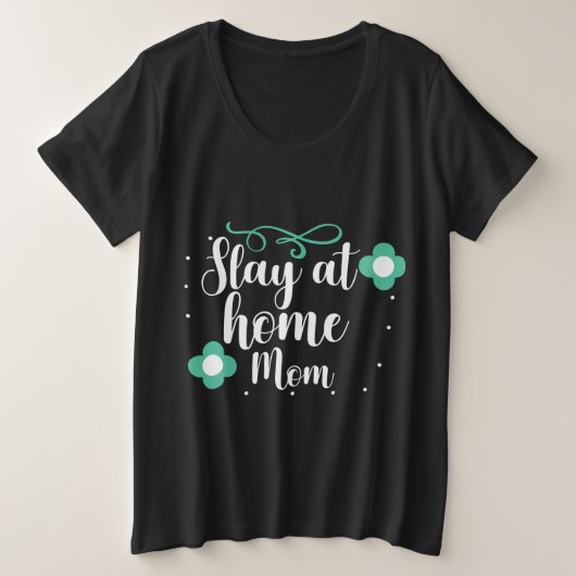 家にいるママ プラスサイズTシャツ (デザイン正面)
