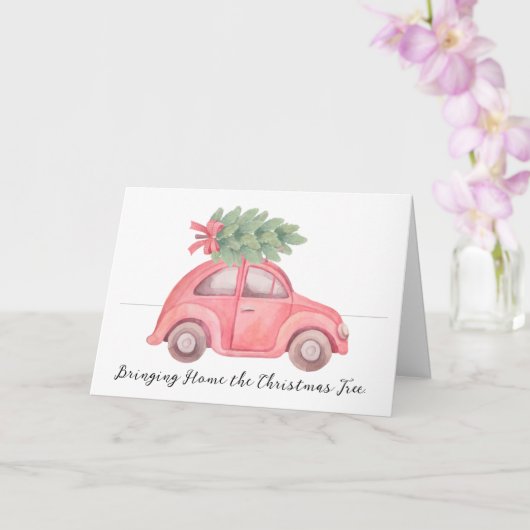 家にクリスマスツリーのグリーティングカードをブリニング カード (蘭)