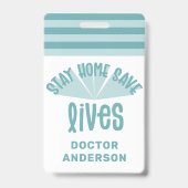 家に住む救青いカラフルギフト バッジ (裏面)