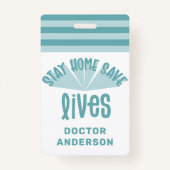 家に住む救青いカラフルギフト バッジ (正面)