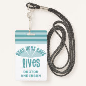 家に住む救青いカラフルギフト バッジ (裏面ランヤード)