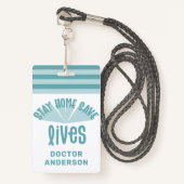 家に住む救青いカラフルギフト バッジ (正面ランヤード)