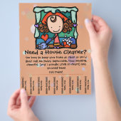 家に傾く。ハウスクリーナー。宣伝カスタム品 チラシ (手)