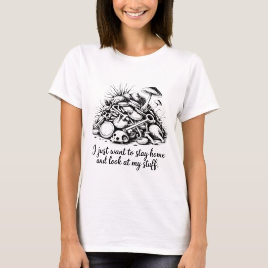 家に居てコレクションを見ていたい Tシャツ (正面)