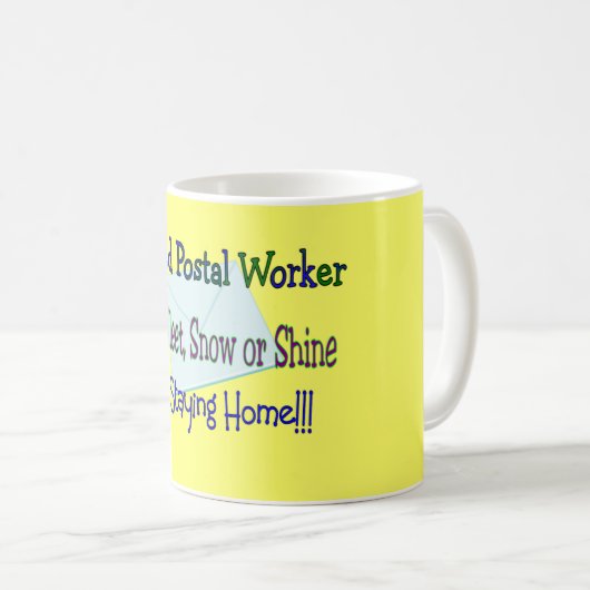 "家に居る郵便局員雨みぞれの雪" コーヒーマグカップ (正面右)