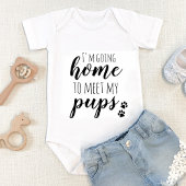 家に帰って私のPupsポープリントベビーボディスーツ ベビーボディスーツ