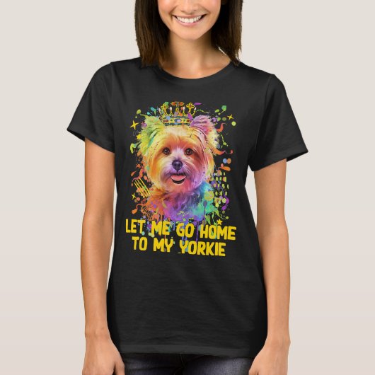 家に帰って自分のヨークシャーテリア犬パパヨークシャーTerr Tシャツ (正面)