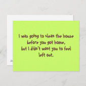 家に帰る前に掃除しようと思っていたのに... ポストカード (正面/裏面)