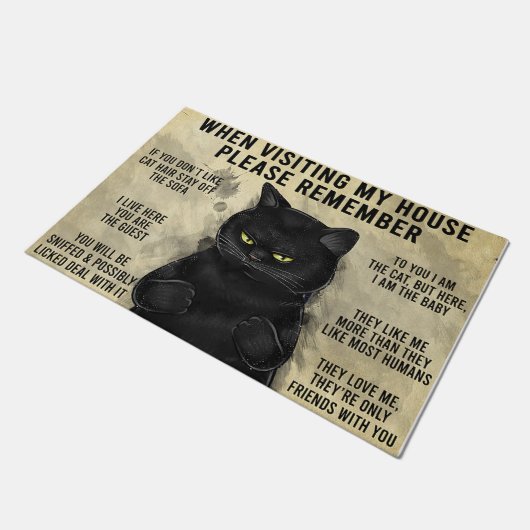 家に帰る時は、猫を思い出して下さい ドアマット (アングル)