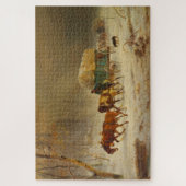 家に帰る雪の嵐に勇敢な先駆者 ジグソーパズル (縦)