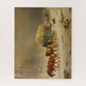 家に帰る雪の嵐に勇敢な先駆者 ジグソーパズル (縦)