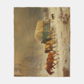 家に帰る雪の嵐に勇敢な先駆者 フリースブランケット (正面)