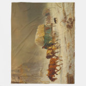 家に帰る雪の嵐に勇敢な先駆者 フリースブランケット (正面)