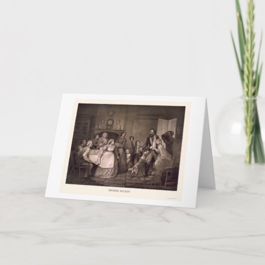 家に歓迎されている内戦の兵士 カード (正面)