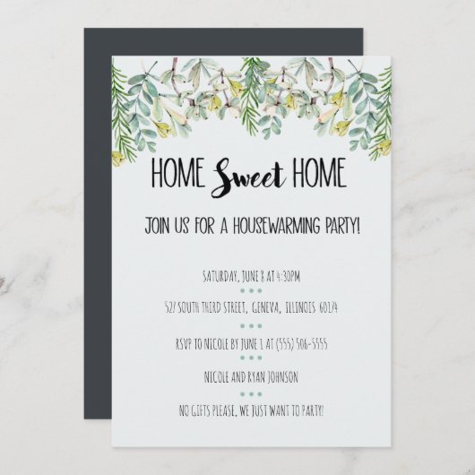 家に甘い家に水気が多い家の暖まること 招待状 (正面/裏面)