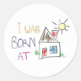 「家に生まれいたよ」サークルステッカー ラウンドシール