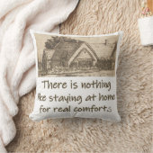 家に留まることほど何もない – ホーム引用文 クッション (ブランケット)