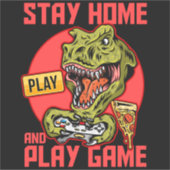 家に留まる遊ビデオゲーム恐竜シール シール (正面)