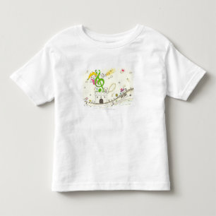 家に遊楽譜のある女の子 トドラーTシャツ
