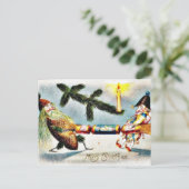 家に雪が降り、クリスマスツリーが降った シーズンポストカード (スタンド正面)