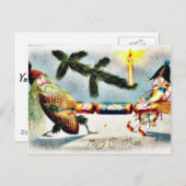 家に雪が降り、クリスマスツリーが降った シーズンポストカード (正面/裏面)