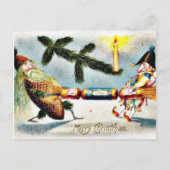 家に雪が降り、クリスマスツリーが降った シーズンポストカード (正面)