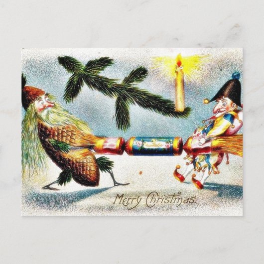 家に雪が降り、クリスマスツリーが降った シーズンポストカード (正面)