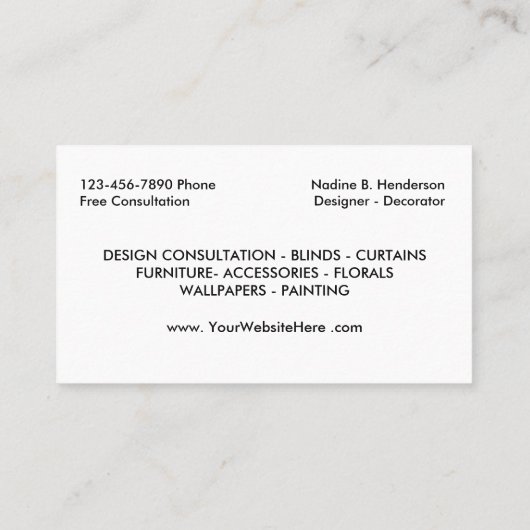 家に飾ること 名刺 (裏面)