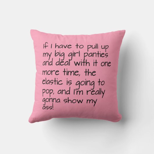 家に飾る置かれた大きい女の子のパンティーの単語を飾って下さい クッション (裏面)