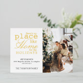 家のような場所がない金ゴールド写真の移動 箔シーズンカード (立ち正面)