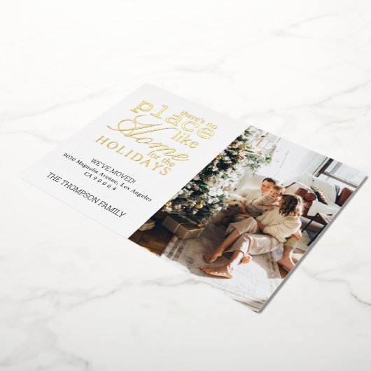 家のような場所がない金ゴールド写真の移動 箔シーズンカード (回転した状態)