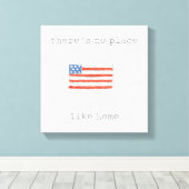 家のような場所はない |米国国旗 キャンバスプリント (インサイチュ (ウッドフロア))