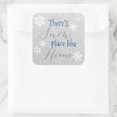 家のような雪の場所がある!スノーフレークホリデー スクエアシール (バッグ)