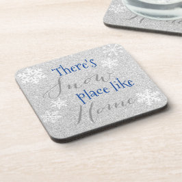 家のような雪の場所がある！冬の雪片 コースター