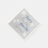 家のような雪の場所がある!冬の雪片 スタンダードカクテルナプキン (角)