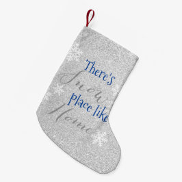 家のような雪の場所がある!冬の雪片 スモールクリスマスストッキング