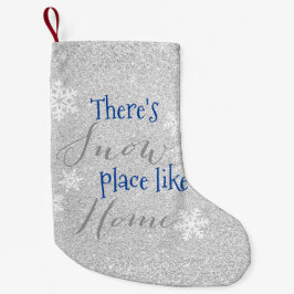 家のような雪の場所がある！冬の雪片 スモールクリスマスストッキング