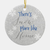 家のような雪の場所がある！冬の雪片 セラミックオーナメント (正面)