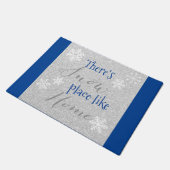 家のような雪の場所がある！冬の雪片 ドアマット (アングル)