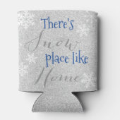 家のような雪の場所がある！冬の雪片 缶クーラー (裏面)