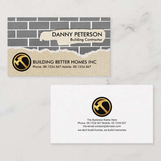 家のれんが工事壁塗り補修工事 名刺 (正面/裏面)