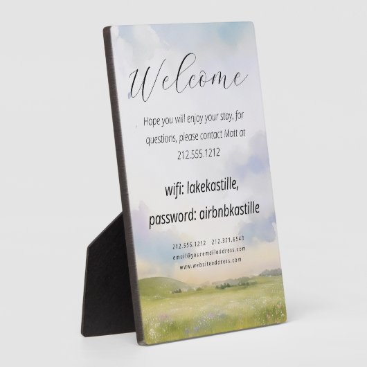 家のウェルカムピクチャーとロゴWiFi フォトプラーク (側面)